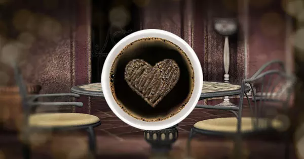Eine Kaffeetasse mit einem Herz aus Milchschaum.