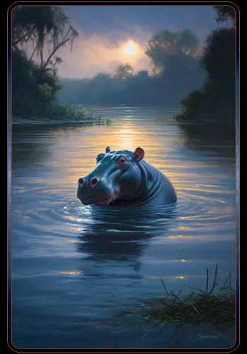 Krafttier Nilpferd im Fluss