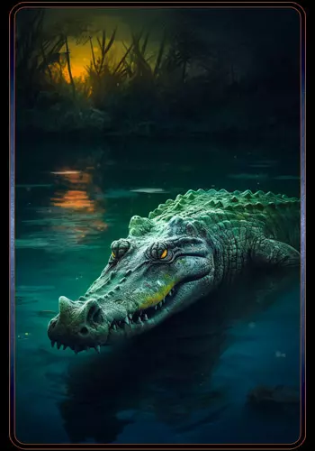 Krafttier Krokodil im Fluss