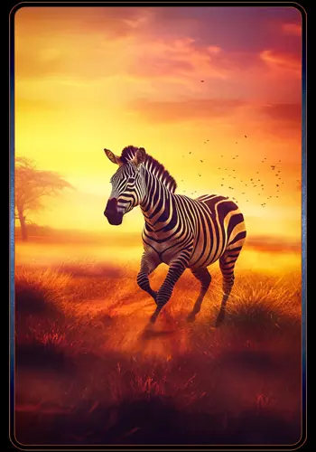 Krafttier Zebra in der Savanne