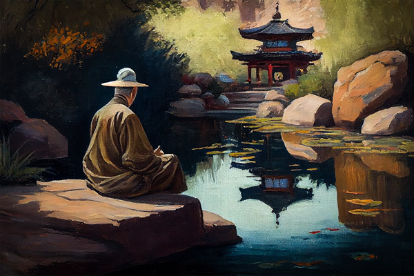 Meditation im Zen Garten