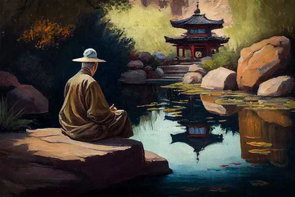 Meditation im Zen Garten