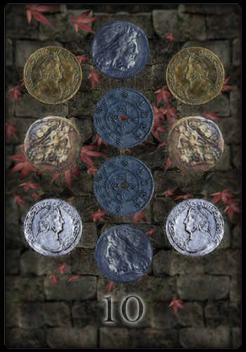 Tarotkarte - Zehn der Münzen