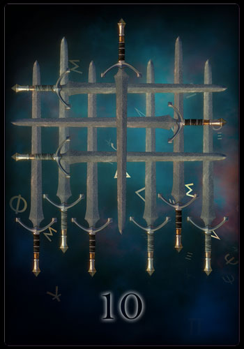 Tarotkarte - Zehn der Schwerter