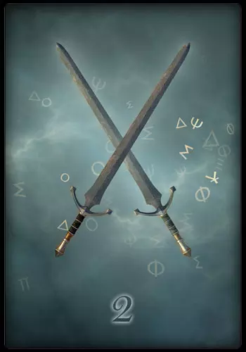 Tarotkarte - Zwei der Schwerter