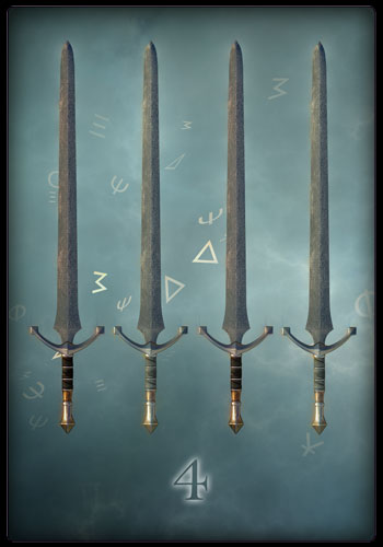Tarotkarte - Vier der Schwerter
