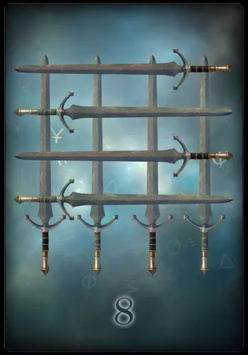 Tarotkarte - Acht der Schwerter